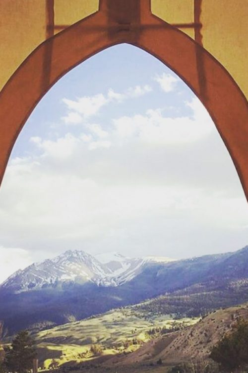 The mountain view from one of the tipis at Dreamcatcher Tipi Resort, one of the best Montana glamping destinations